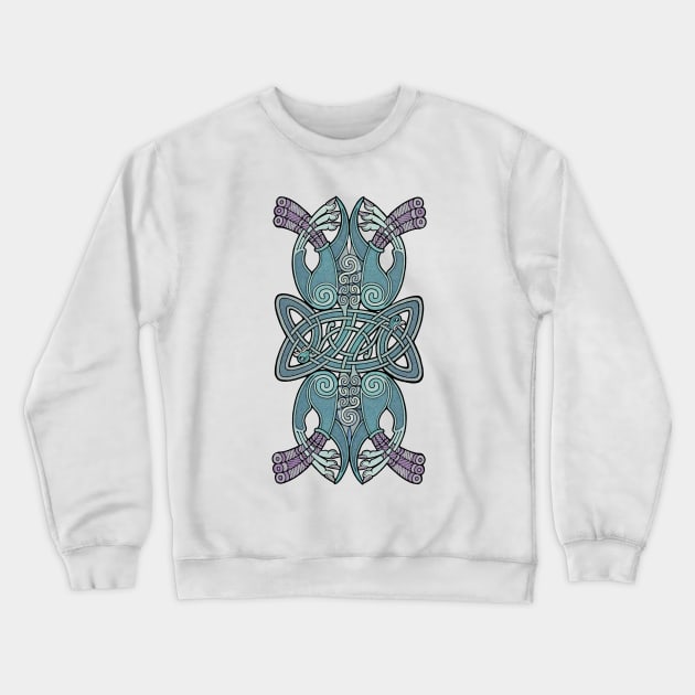 Two Celtic Birds Crewneck Sweatshirt by Dysis23A